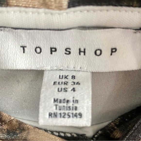 Topshop Womens Size 4 Black & Tan Velvet  Hoodie Mini Dress - Picture 4 of 6